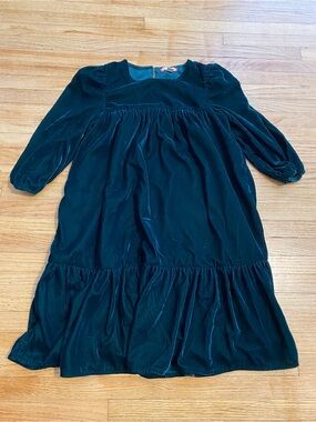 Ruby & Bloom Girls Green Velvet Dress Size 7